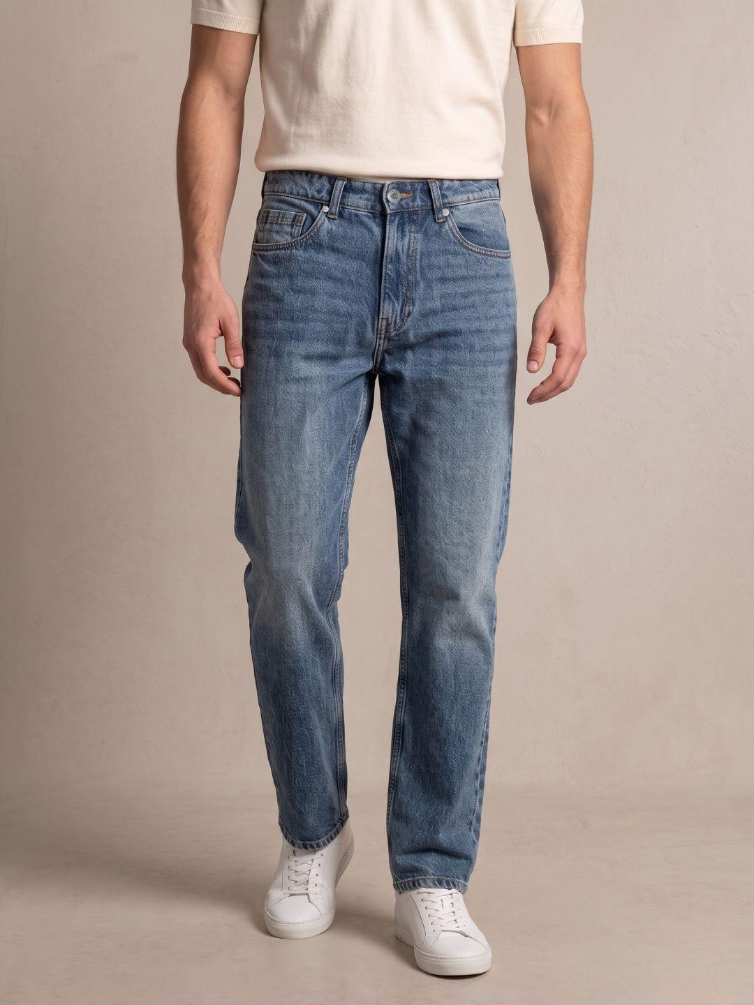 Iconic Men Blue Regular Fit Solid Jeans