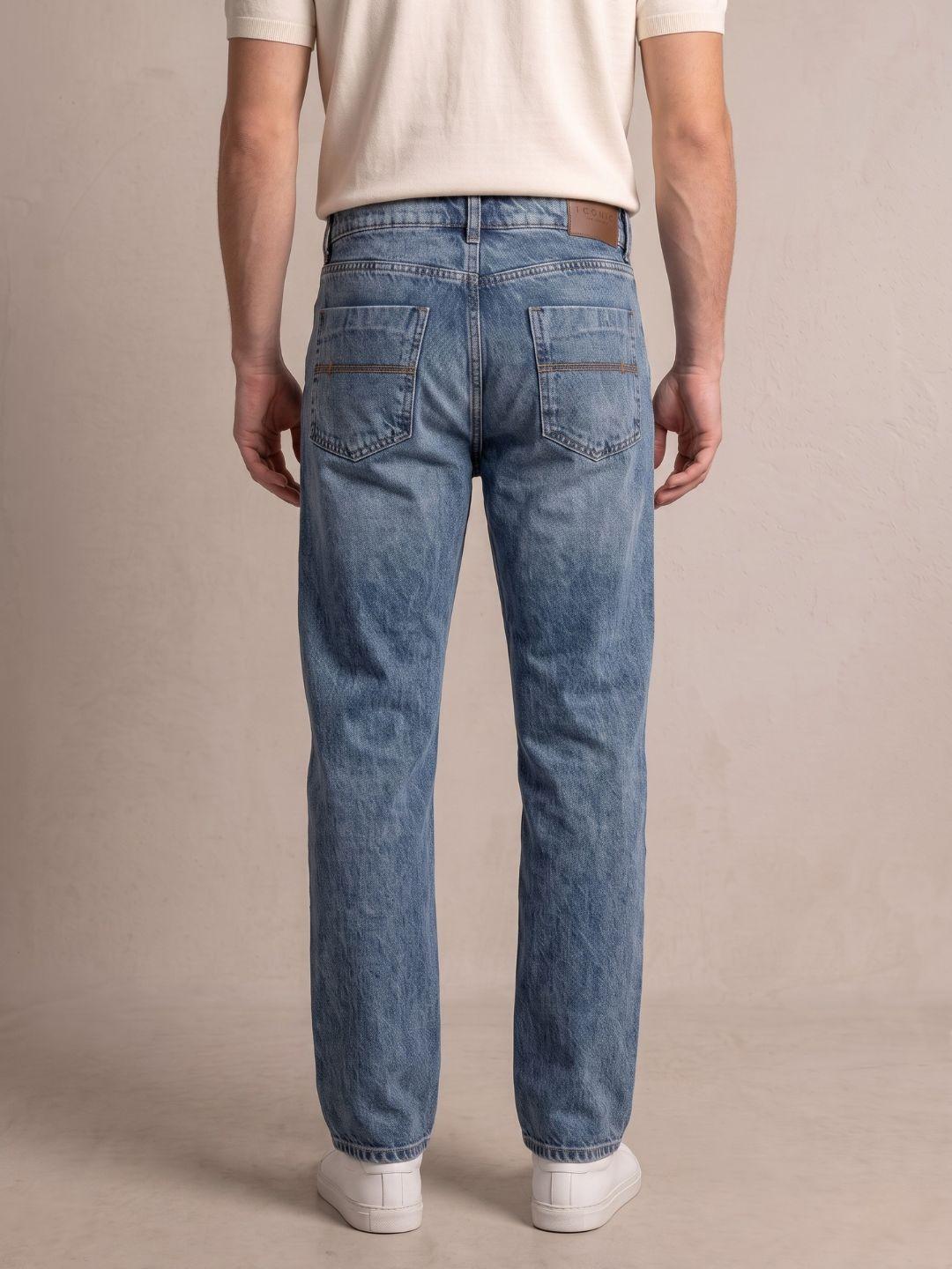 Iconic Men Blue Regular Fit Solid Jeans