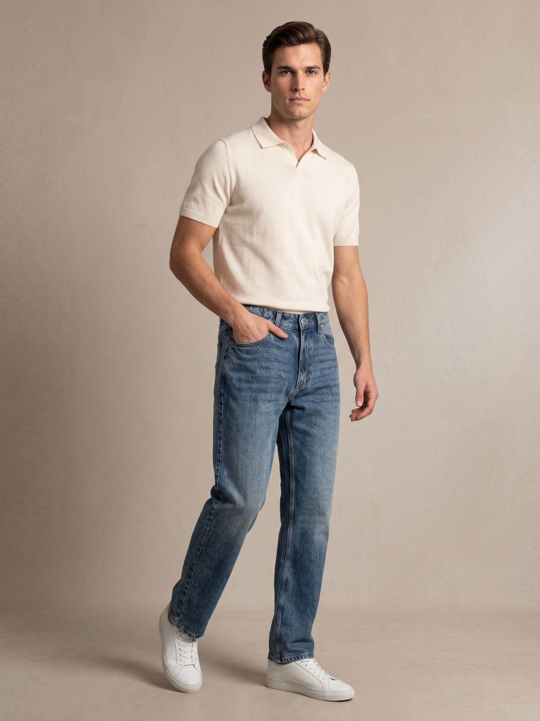 Iconic Men Blue Regular Fit Solid Jeans
