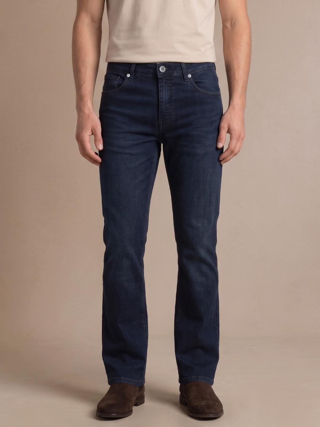 Iconic Men Blue Bootcut Solid Jeans