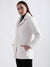 Centre Stage Women White Solid Collar Overcoat
