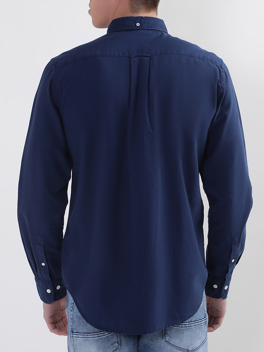 Gant Blue Untucked Oxford Sunfaded Regular Fit Shirt