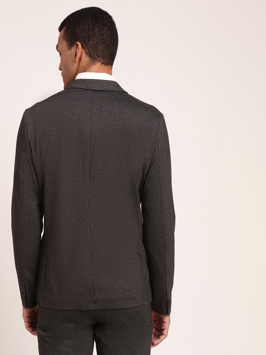 Lindbergh Men Black Checked Collar Blazer