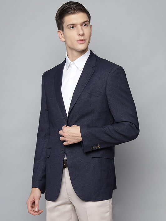 Lindbergh Men Navy Printed Collar Blazer