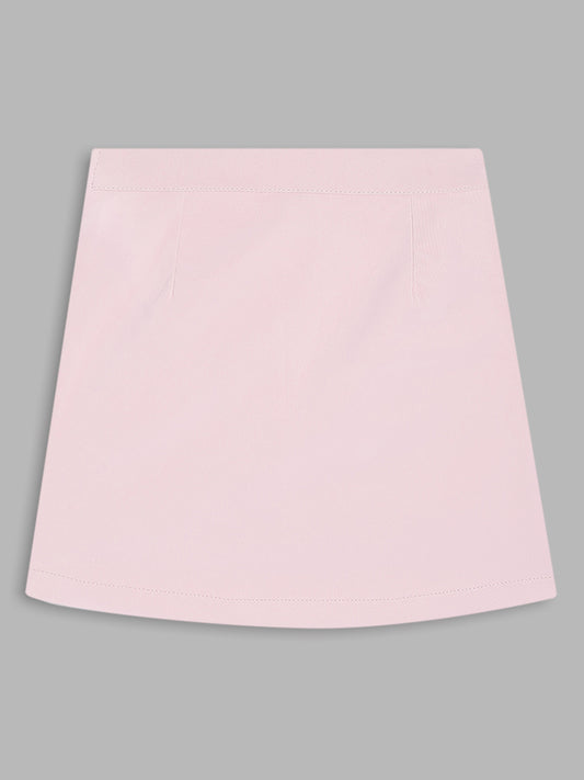 Elle Kids Girls Pink Solid Regular Fit Skirt