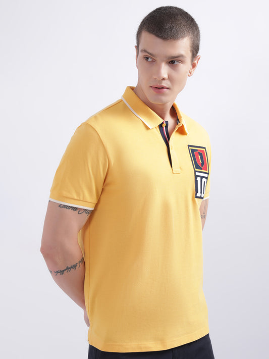 Iconic Yellow Logo Regular Fit Polo T-Shirt