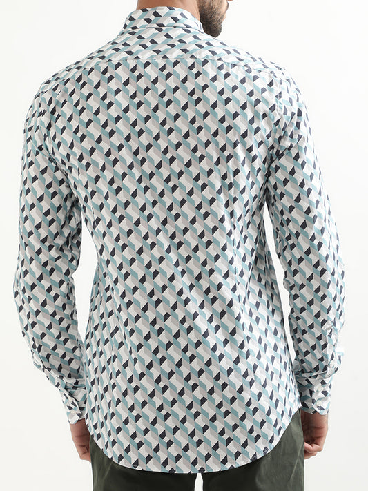 Antony Morato Blue Printed Slim Fit Shirt