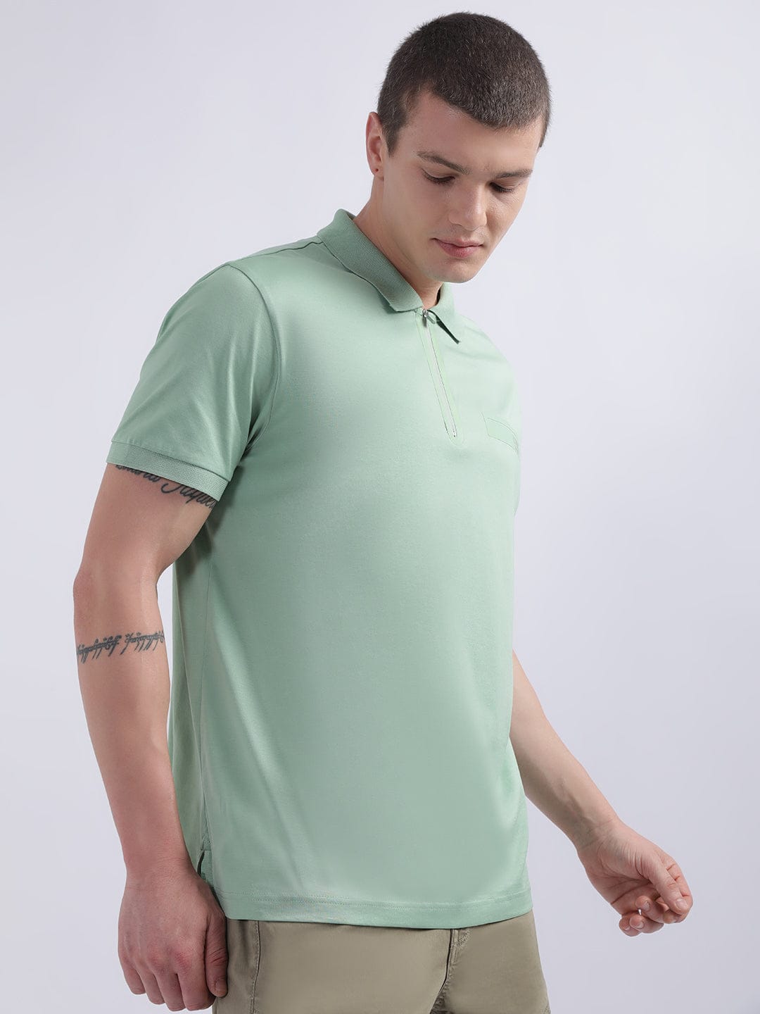 Iconic Men Green Polo Tshirt