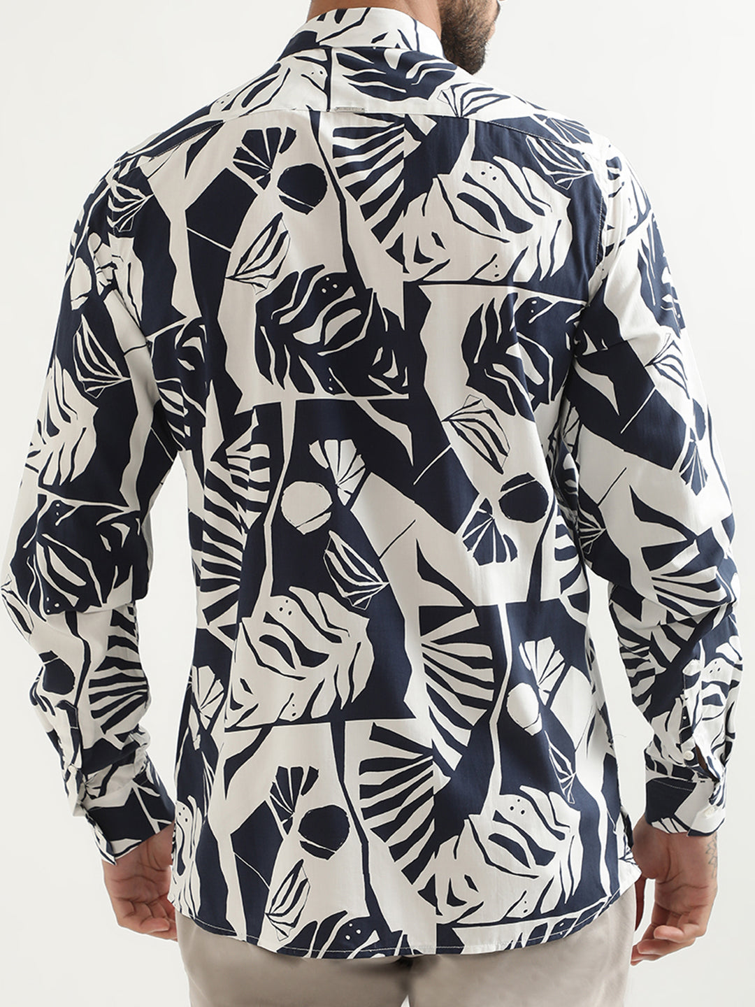 Antony Morato Printed Spread Collar Cotton Casual Shirt