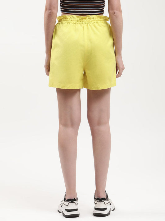 Elle Women Green Flared Shorts