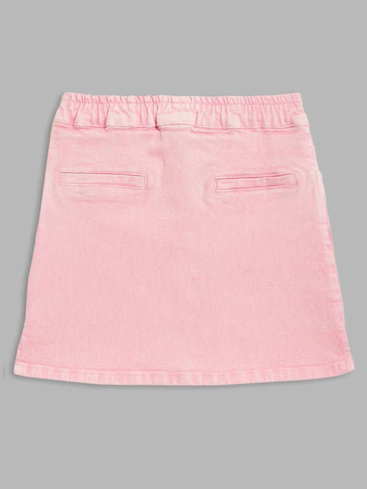 Elle Kids Girls Pink Printed Regular Fit Skirt