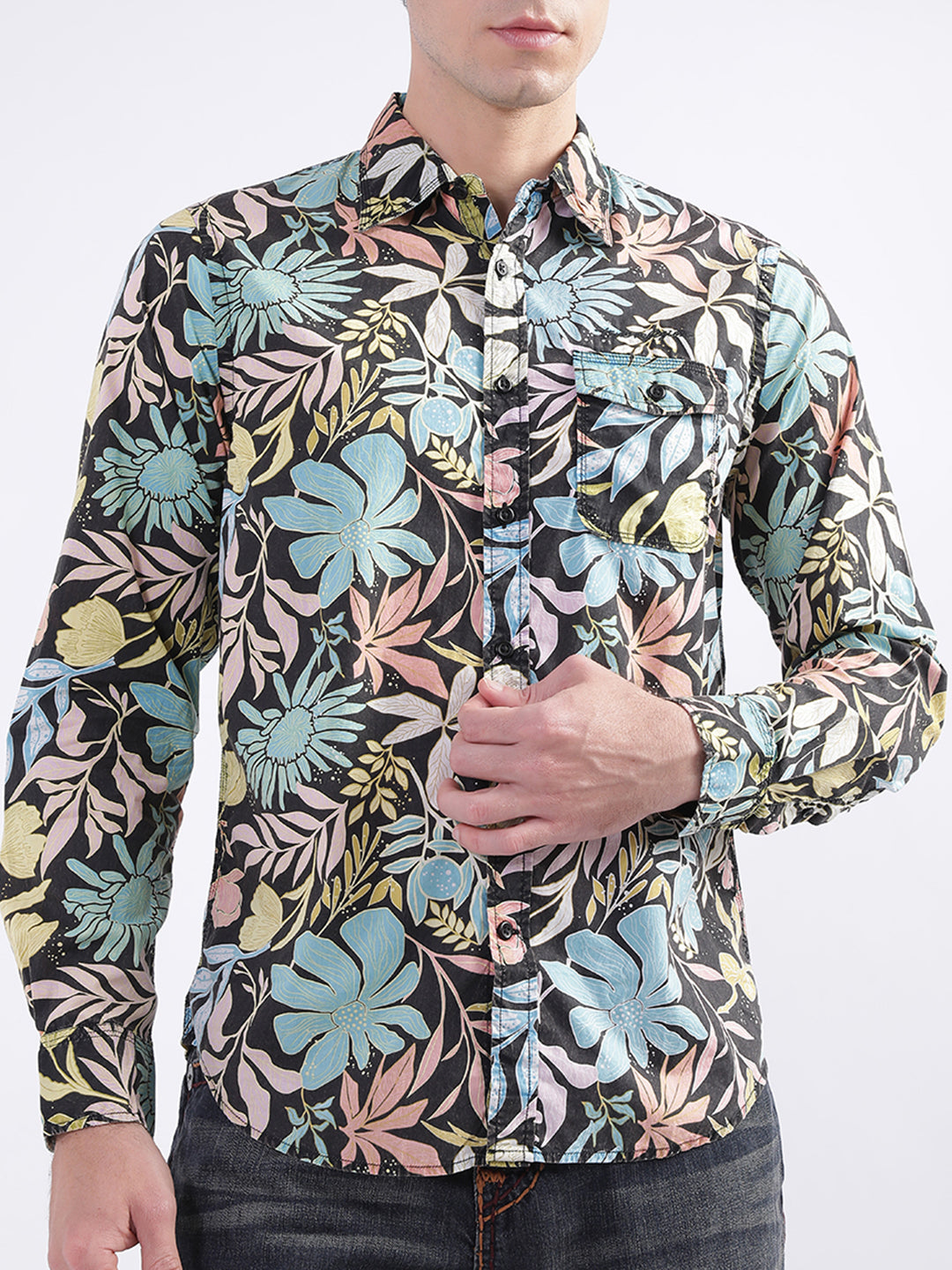 True Religion Multi Fashion Floral Print Regular Fit Shirt