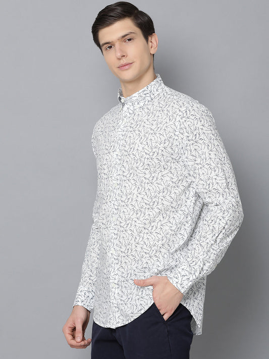 Gant White Printed Regular Fit Shirt