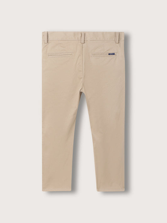 Gant Boys Beige Solid Regular Fit Trouser