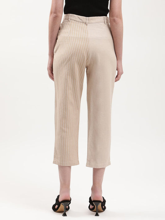 Elle Women Beige Relaxed Fit Trouser