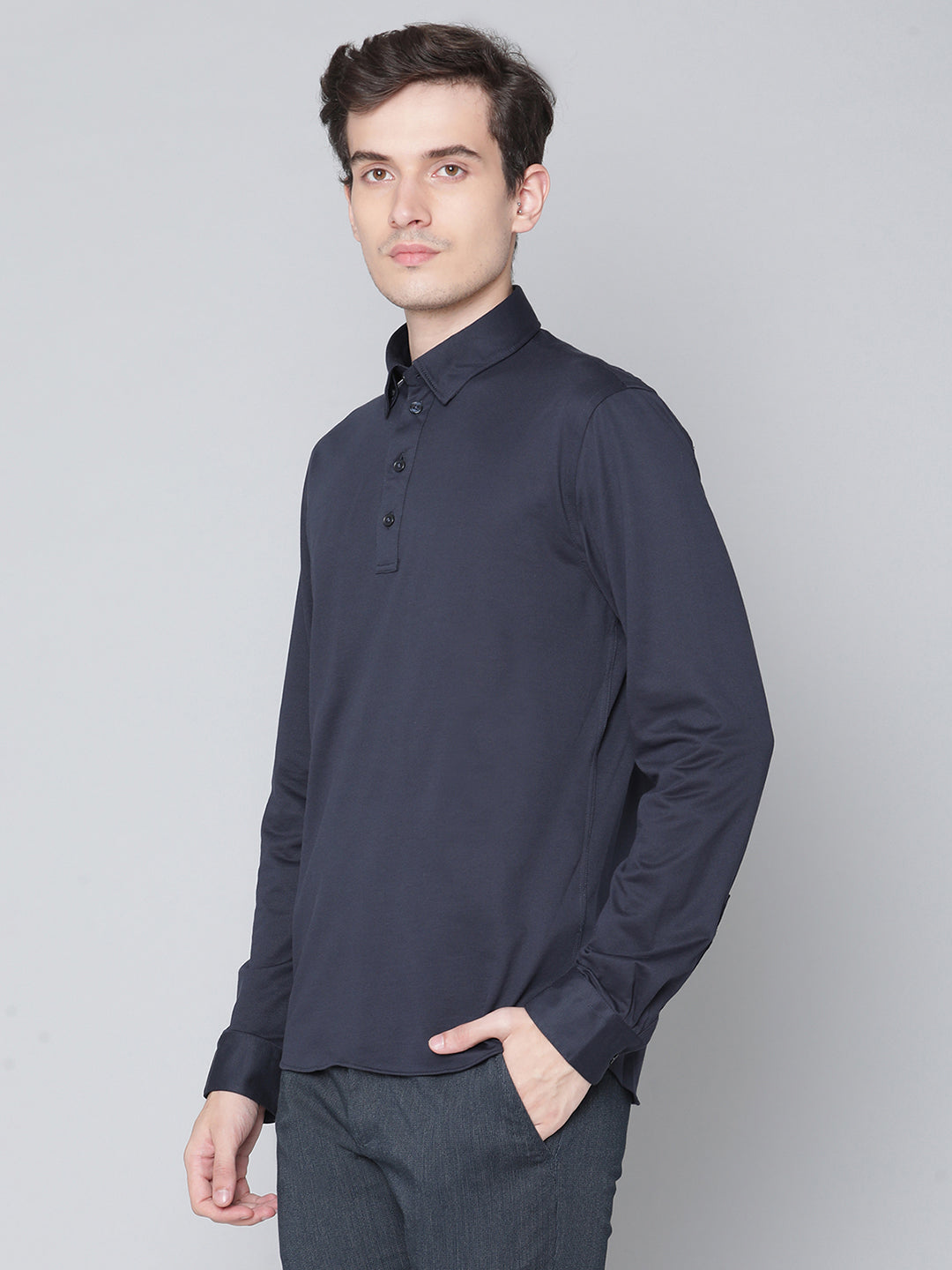 Matinique Men Blue Solid Collar Shirt