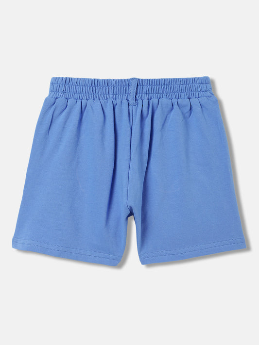 Elle Kids Girls Blue Solid Relaxed Fit Shorts