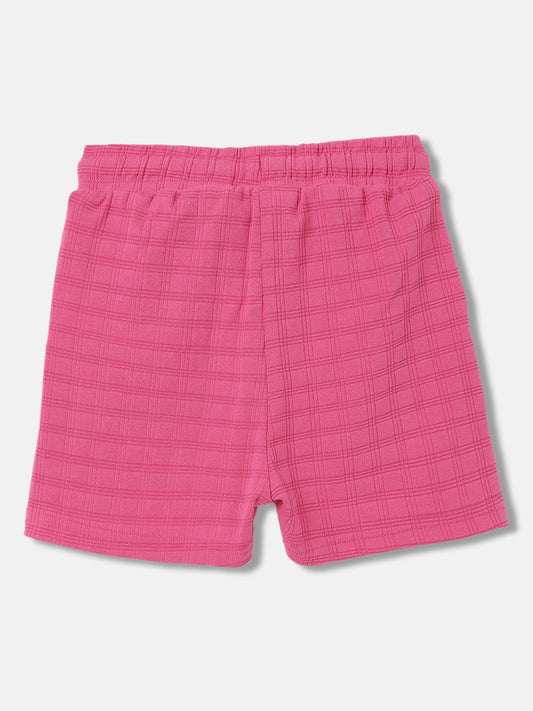 Elle Kids Girls Pink Solid Relaxed Fit Shorts