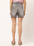 Elle Women Grey Solid Regular Fit Shorts