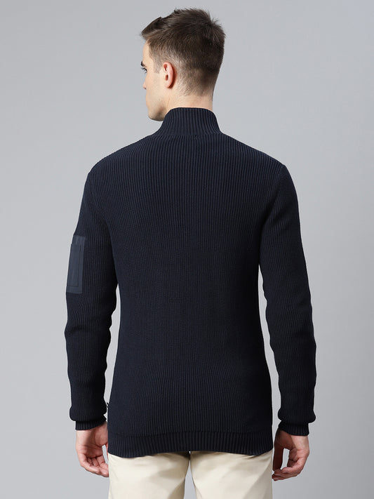 Matinique Men Black Solid Round Neck Sweater