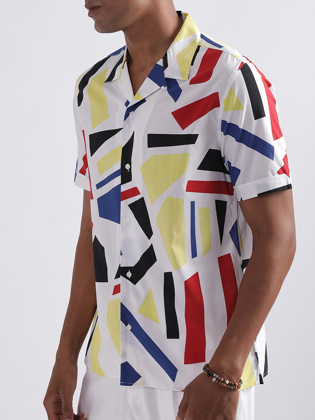 Antony Morato Printed Cuban Collar Short Sleeves Opaque Casual Shirt