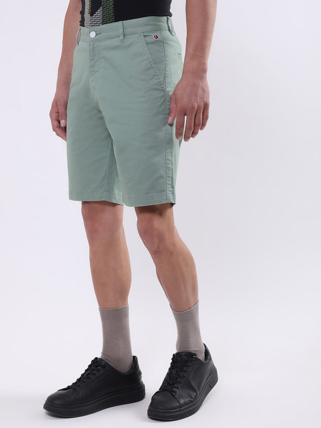 Iconic Men Green Regular Fit Shorts