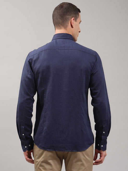 Bruun & Stengade Men Solid Cutaway Collar Shirt