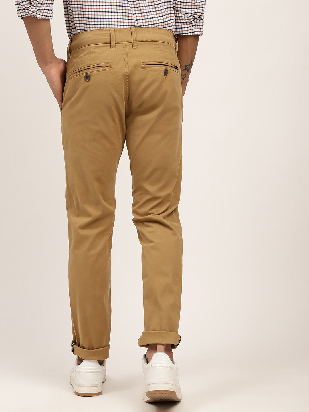 Lindbergh Men Brown Solid Slim Fit Trouser