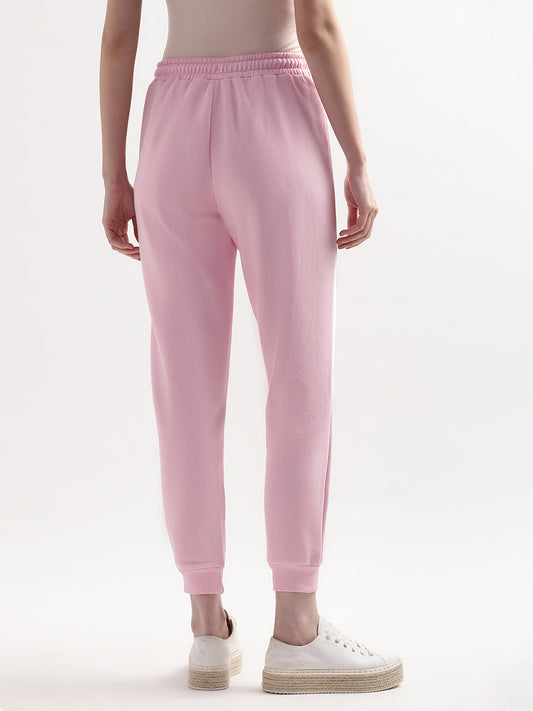 Elle Women Pink Solid Regular Fit Sweatpant