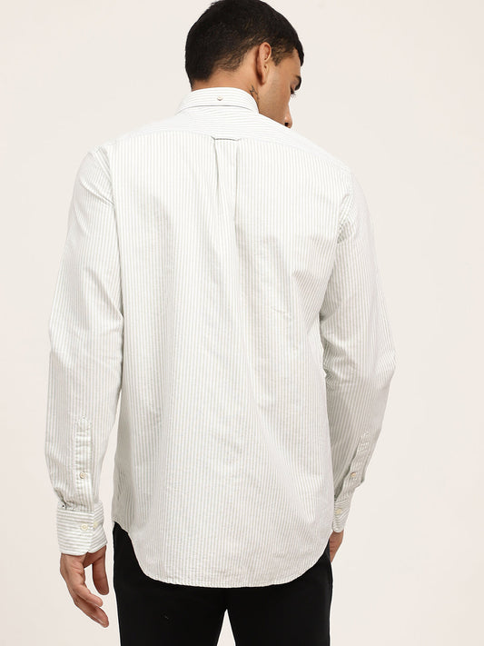 Gant Green Striped Regular Fit Shirt