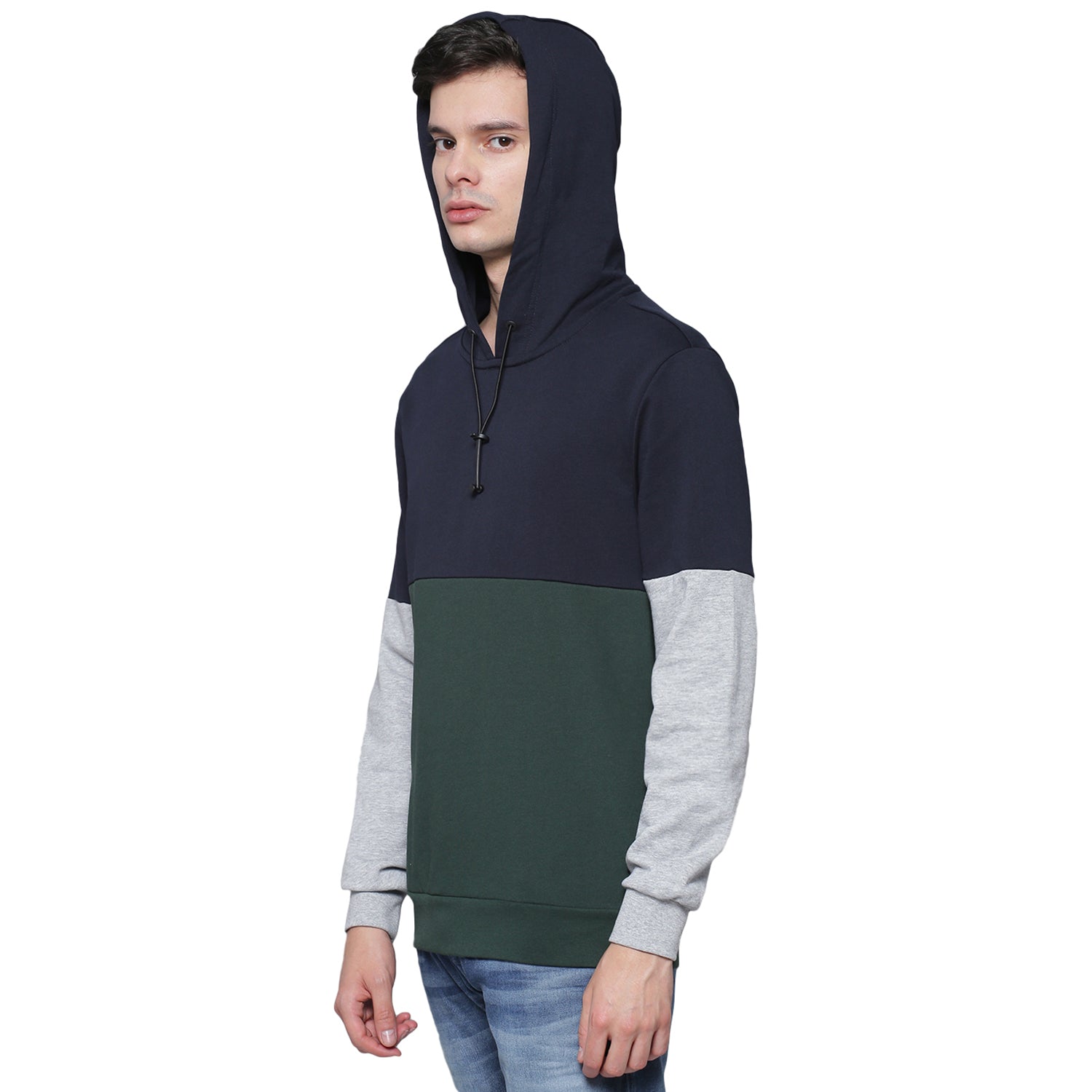 Antony Morato Men Blue Colour Blocked Hooded Sweatshirt