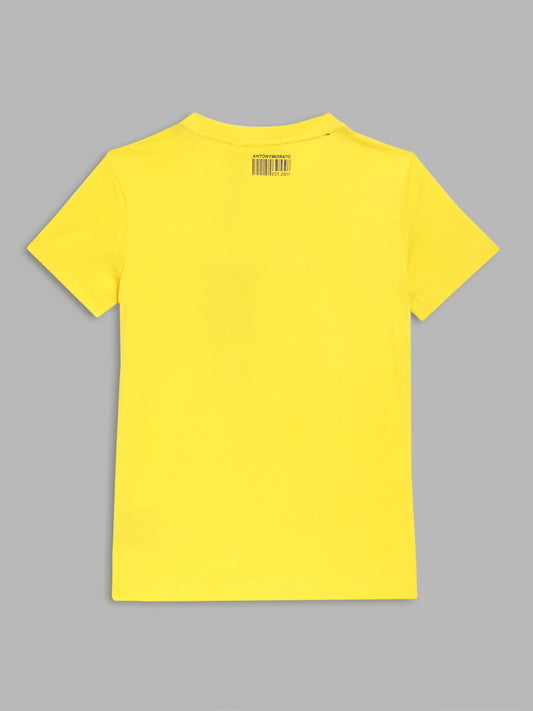 Antony Morato Kids Yellow Logo Regular Fit T-Shirt