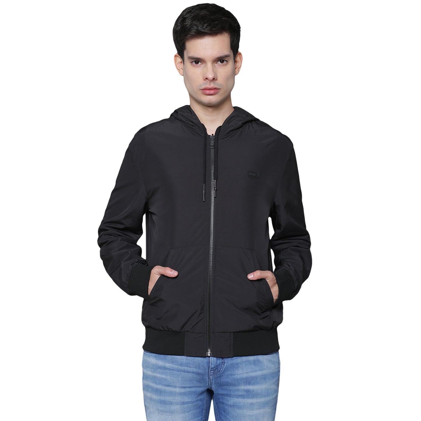 Antony Morato Men Black Solid Hooded Jacket
