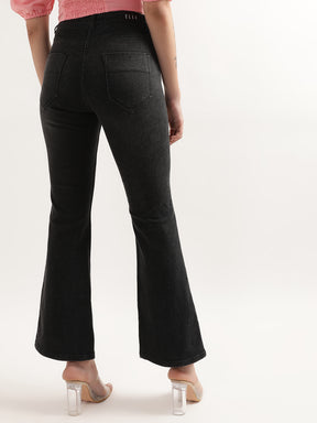 Elle Women Black Solid Regular Fit Jeans