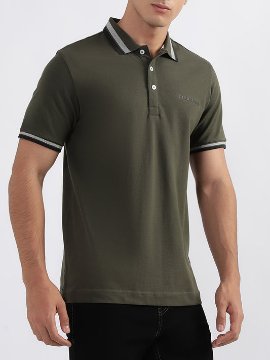 Lindbergh Green Fashion Regular Fit Polo T-Shirt