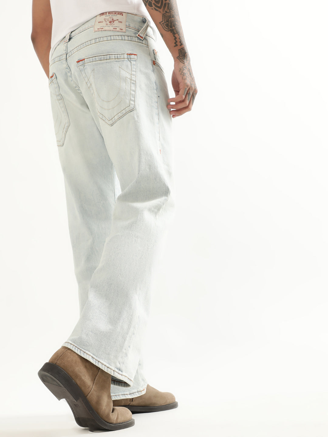 True Religion Men Bootcut Mid-Rise Heavy Fade Jeans