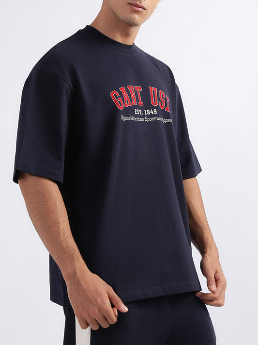 Gant Evening Blue Logo Relaxed Fit T-Shirt