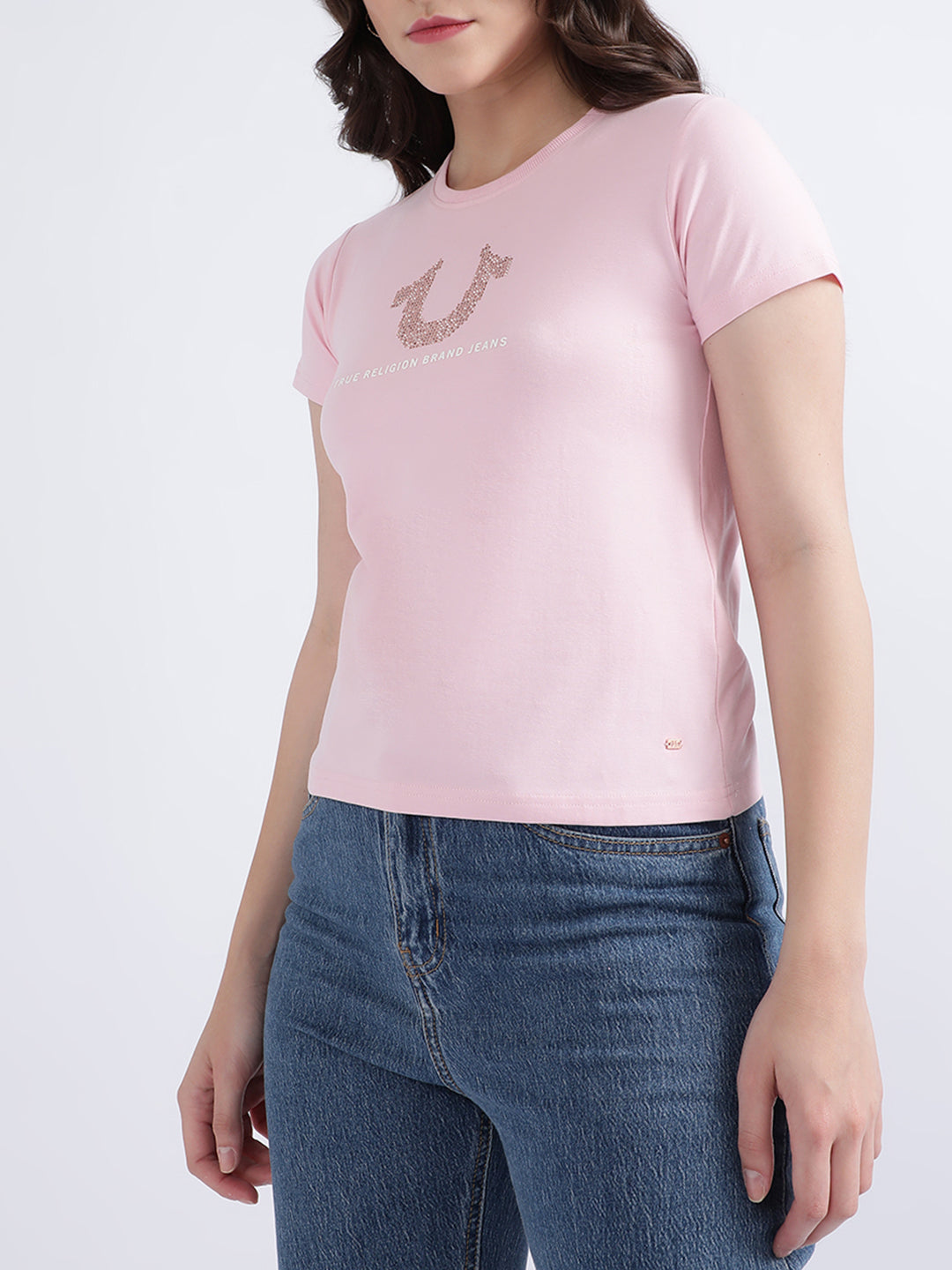 True Religion Pink Fashion Logo Regular Fit T-Shirt