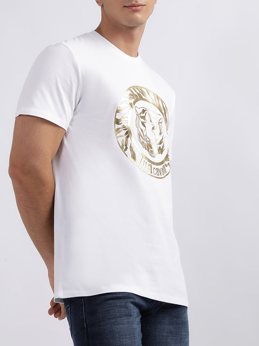 Just Cavalli White Fashion Logo Slim Fit T-Shirt