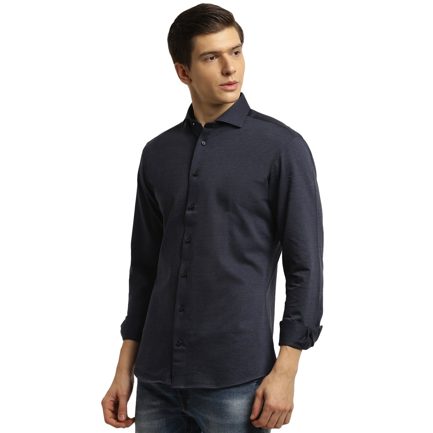 Bruun & Stengade Men Blue Collar Shirt