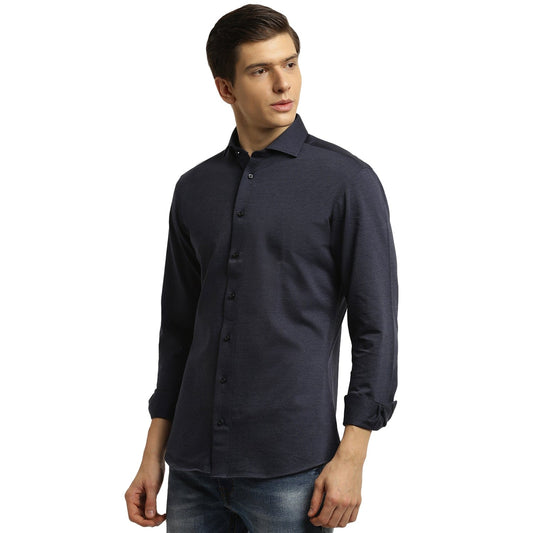 Bruun & Stengade Men Blue Collar Shirt