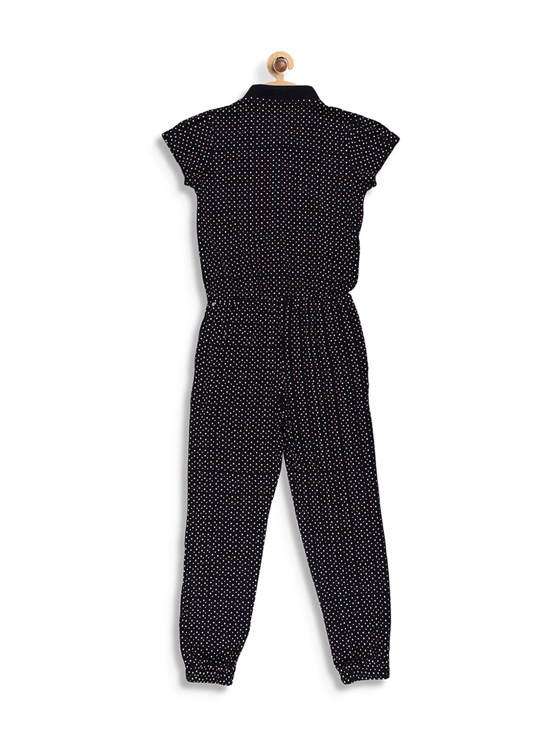 Elle Kids Girls Navy Printed Round Neck Jumpsuit