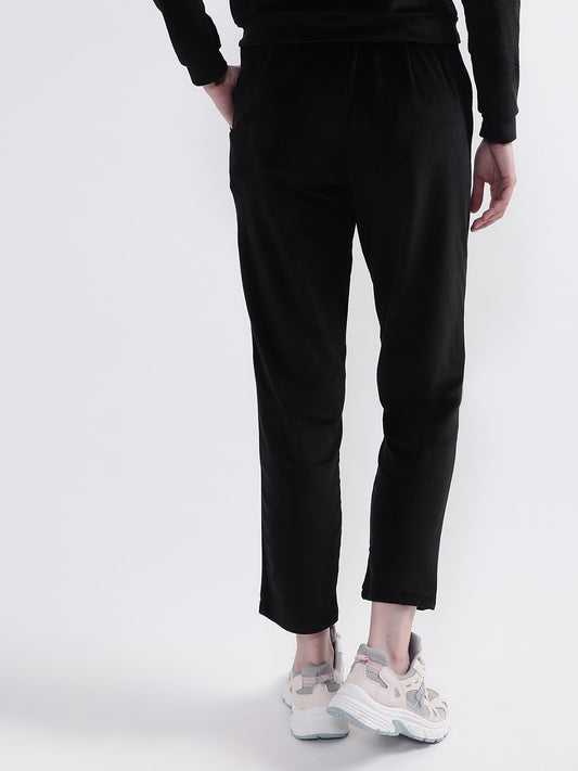 Elle Women Black Solid Regular Fit Sweatpant