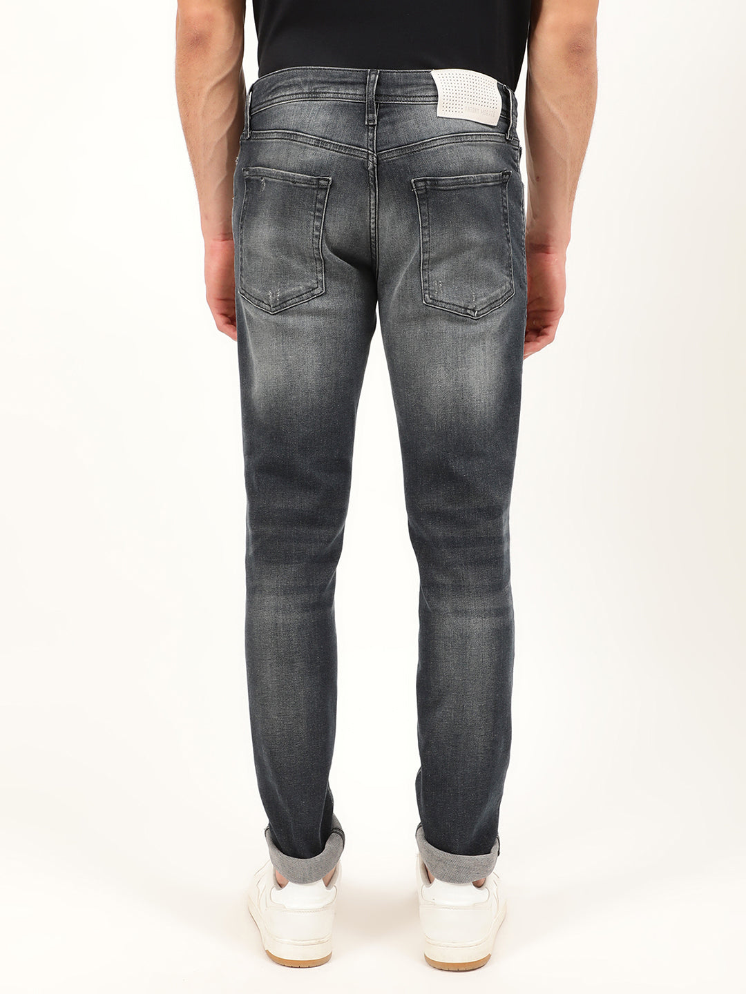 Antony Morato Men Grey Super Skinny Fit Low Distress Heavy Fade Jeans