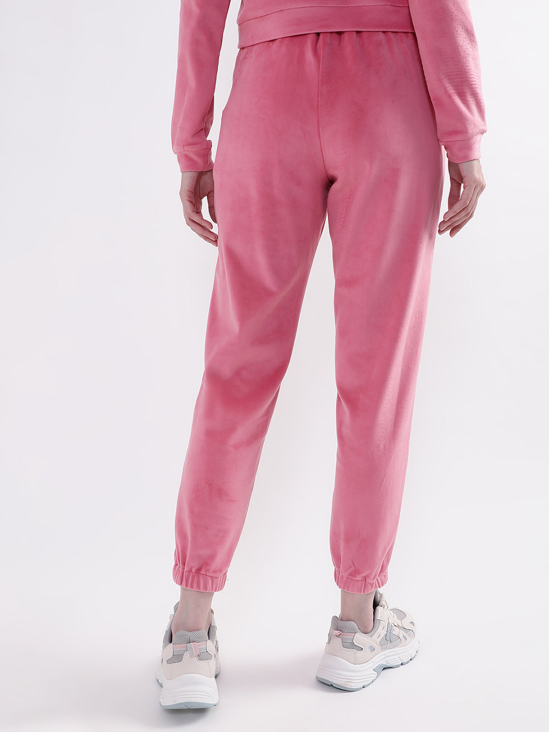 Elle Women Pink Solid Regular Fit Sweatpant