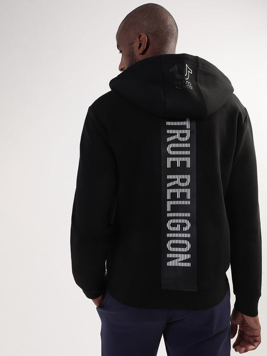 True Religion Men Black Solid Round Neck Sweatshirt
