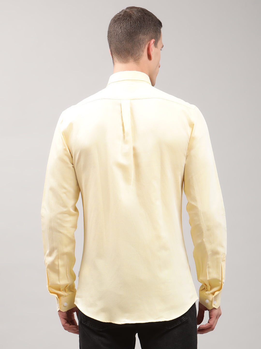 Lindbergh Men Yellow Solid Button Down Shirt