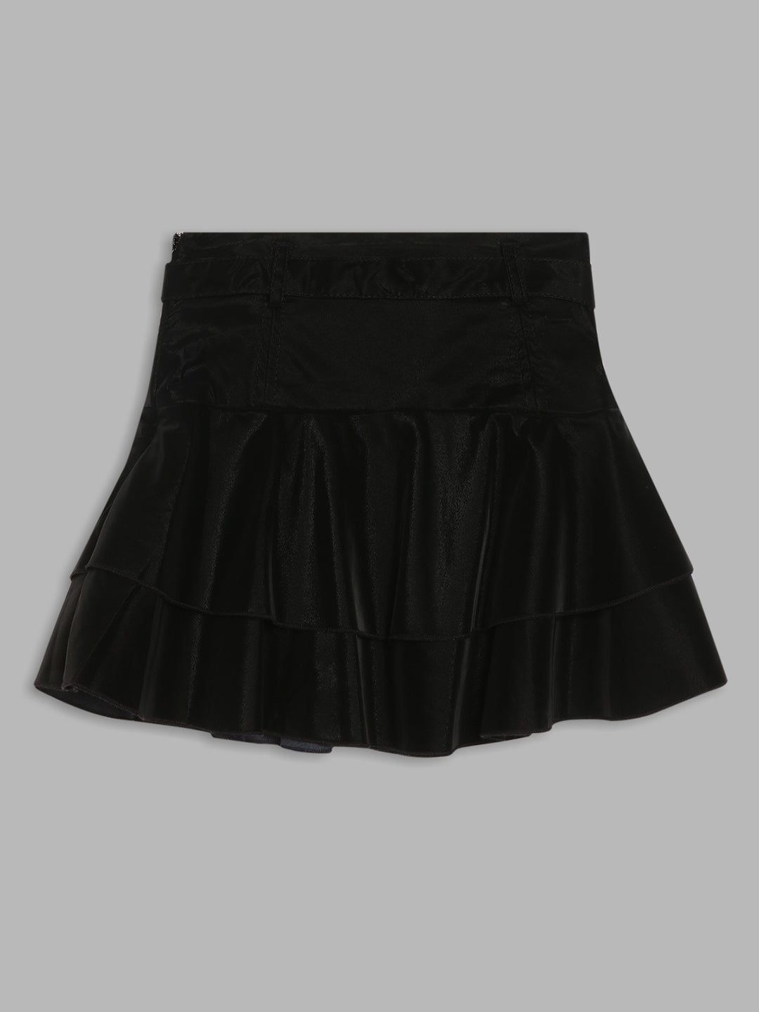 Elle Kids Girls Black Solid Tailored Fit Skirt