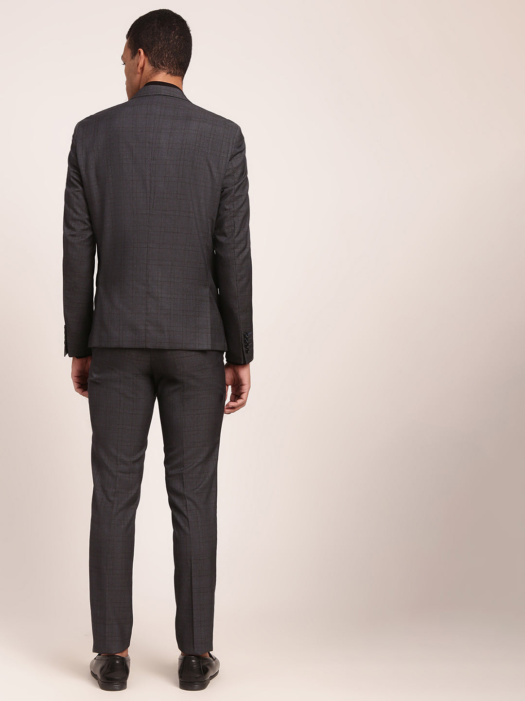 Lindbergh Men Grey Checked Collar Blazer