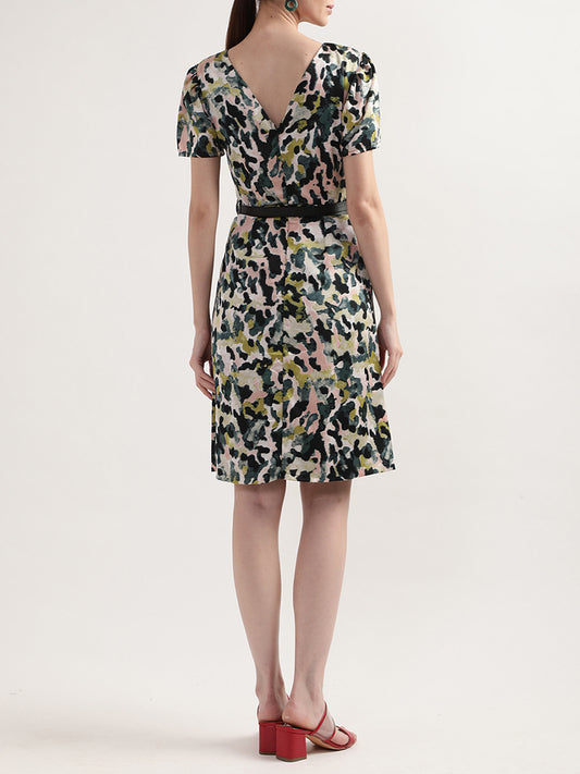 Centre Stage Women Multi Printed Round Neck Dress